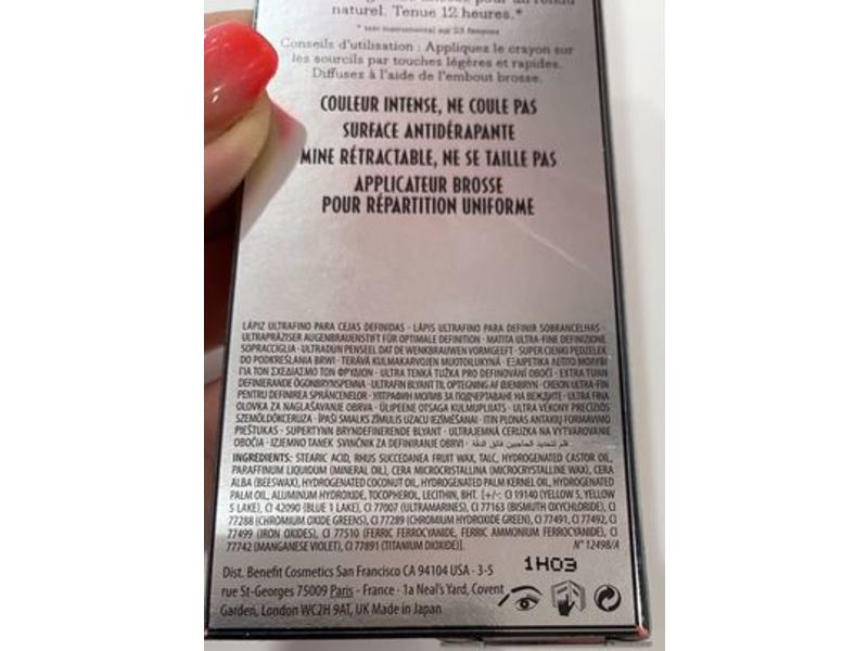 Benefit Cosmetics Precisely, My Brow Pencil Ultra Fine Brow Defining Pencil, Warm Med Brown, 0.002 oz/0.08 g