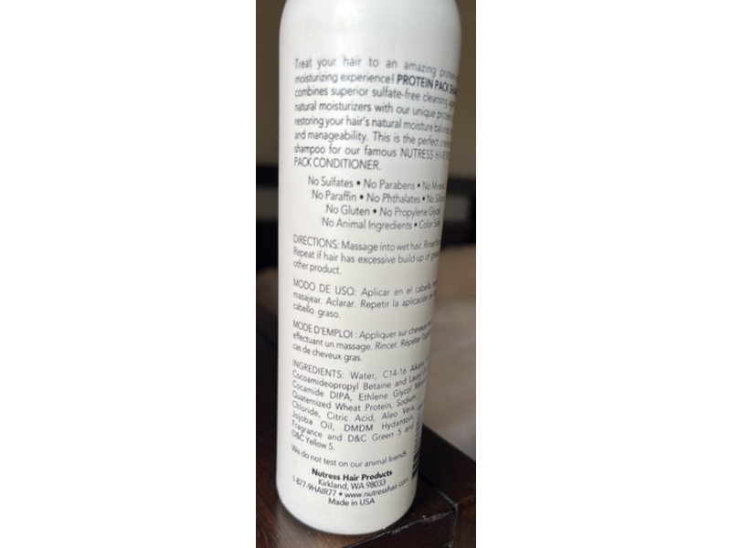 Nutress Hair Protein Pack Treatment Shampoo, 8 fl oz/240 mL