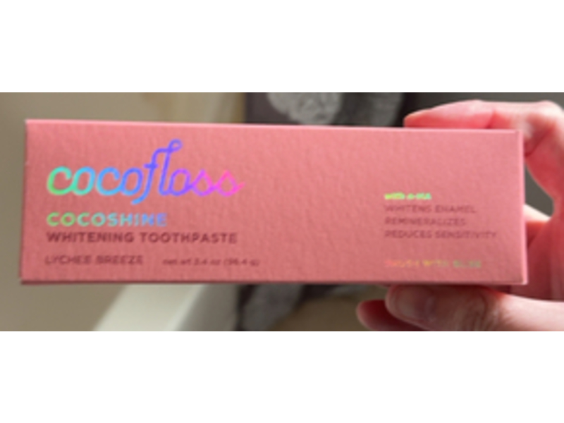 Cocofloss Cocoshine Whitening Toothpaste, Lychee Breeze, 3.4 oz/96.4 g