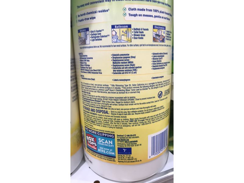 Lysol Disinfecting Wipes, Fresh Citrus Scent, 118.04 oz/464 g