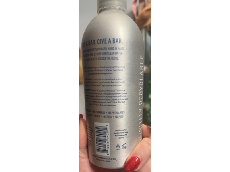 Hand In Hand Body Lotion, Poppy Tangerine & Lily, 10 fl oz/296 mL, Pack Of 2