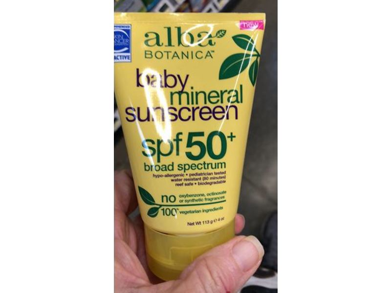 Alba Botanica Baby Mineral Sunscreen, SPF 50+, 4 oz/113 g