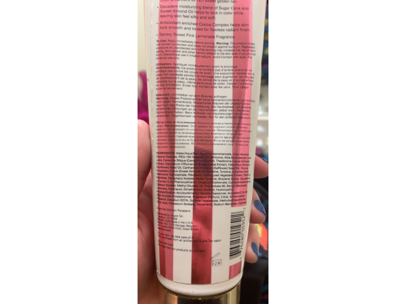 Tan Candy Pink Lemonade Maximizing Creme, Sugar Cane & Almond Oil, 8.5 fl oz/250 mL