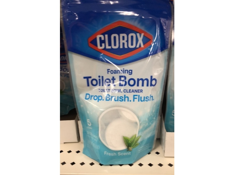 Clorox Foaming Toilet Bomb Toilet Bowl Cleaner, Fresh Scent, 30 g, 5 Count