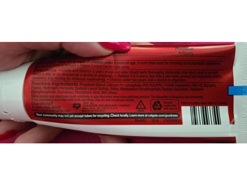 Colgate Optic White Advanced Toothpaste, Sparkling White, 3.2 oz/90 g, Pack Of 3