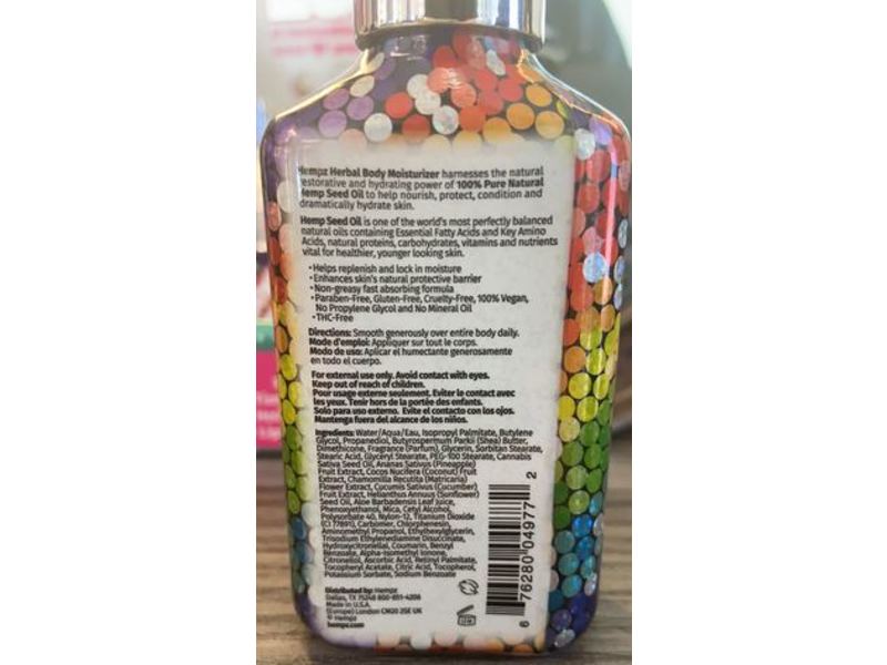 Hempz Love Out Loud, Juicy Pineapple & Creamy Coconut Herbal Body Moisturizer, 2.25 fl oz/66 mL