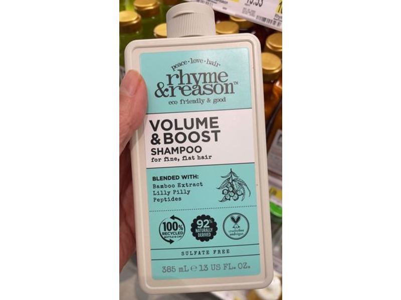 Rhyme & Reason Shampoo, Volume & Boost, 13 fl oz/385 mL