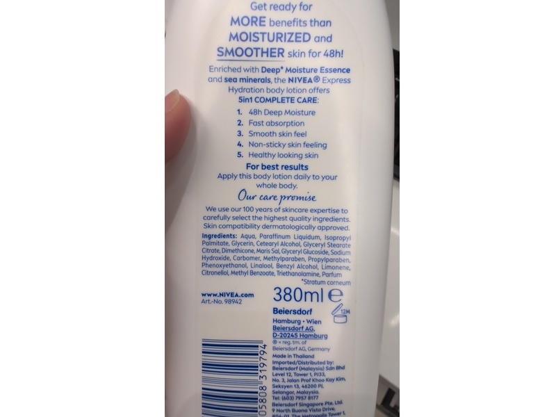 Nivea Express Hydration Body Lotion, 380 mL