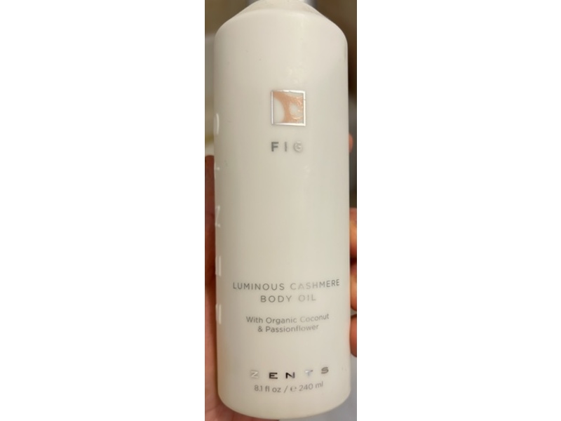 Zents Luminous Cashmere Body Oil, Fig, 8.1 fl oz/240 mL