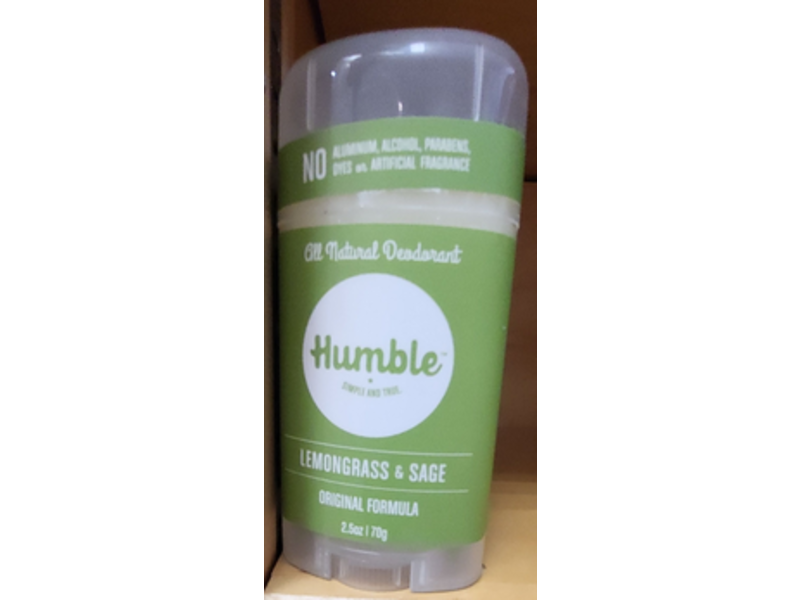 Humble All Natural Deodorant, Lemongrass & Sage, 2.5 oz/70 g