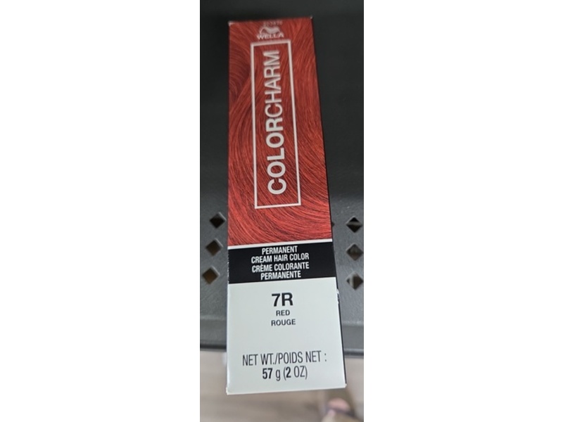 Wella Color Charm Permanent Cream Hair Color, 7R Red Rouge, 2 oz/57 g