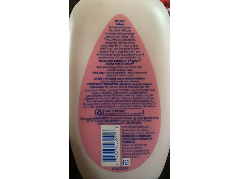 Johnson's Baby Lotion, Mildness, 15 fl oz/444 mL