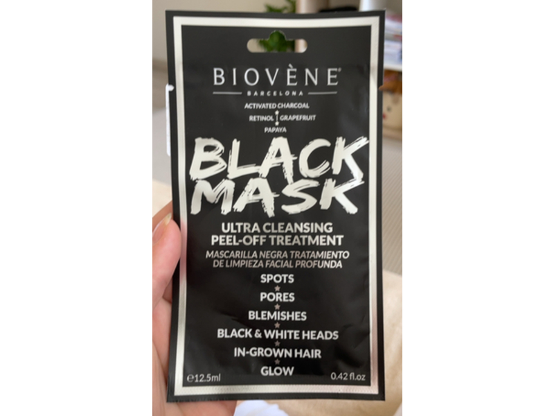 Biovene Barcelona Ultra Cleansing Peel-Off Treatment Black Mask, 0.42 fl oz/12.5 mL