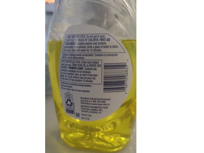 Dawn Ultra Oxi Dishwashing Liquid, Lemon Scent, 431 mL