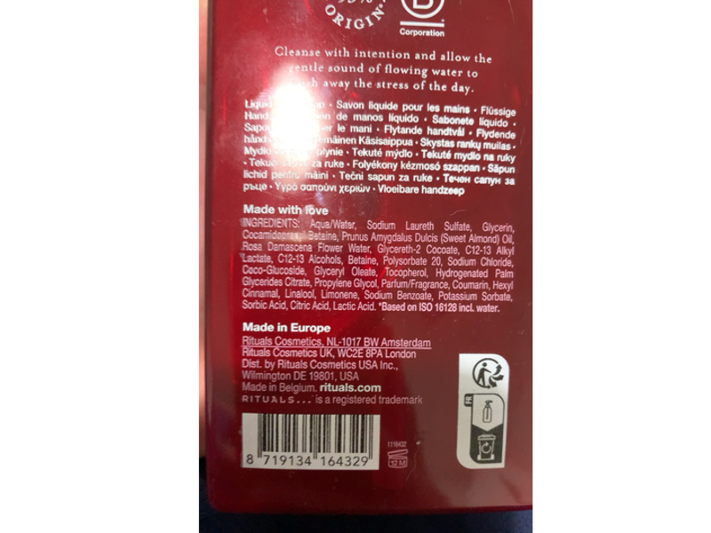 Rituals The Ritual Of Ayurveda Hand Wash, Indian Rose & Sweet Almond Oil, 10.1 fl oz/300 mL