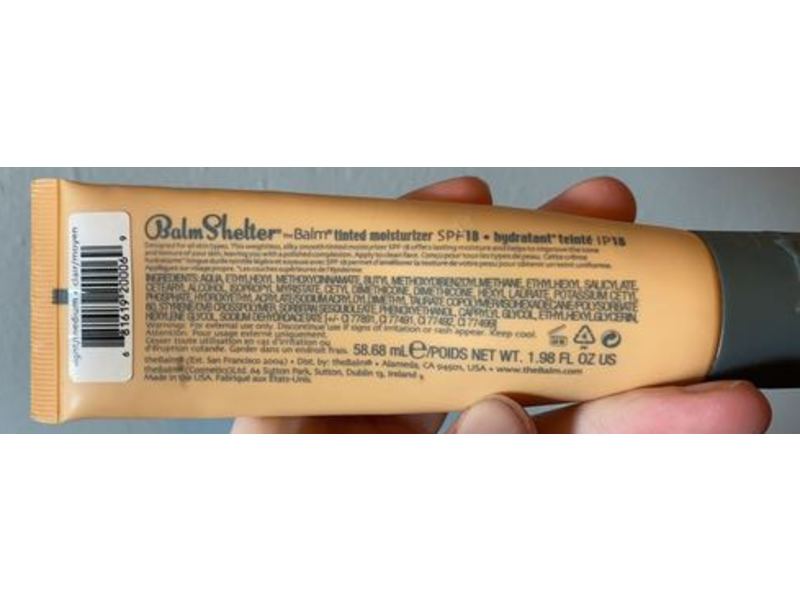 The Balm Balm Shelter Tinted Moisturizer, SPF 18, Light/Medium, 2.15 fl oz/64 mL