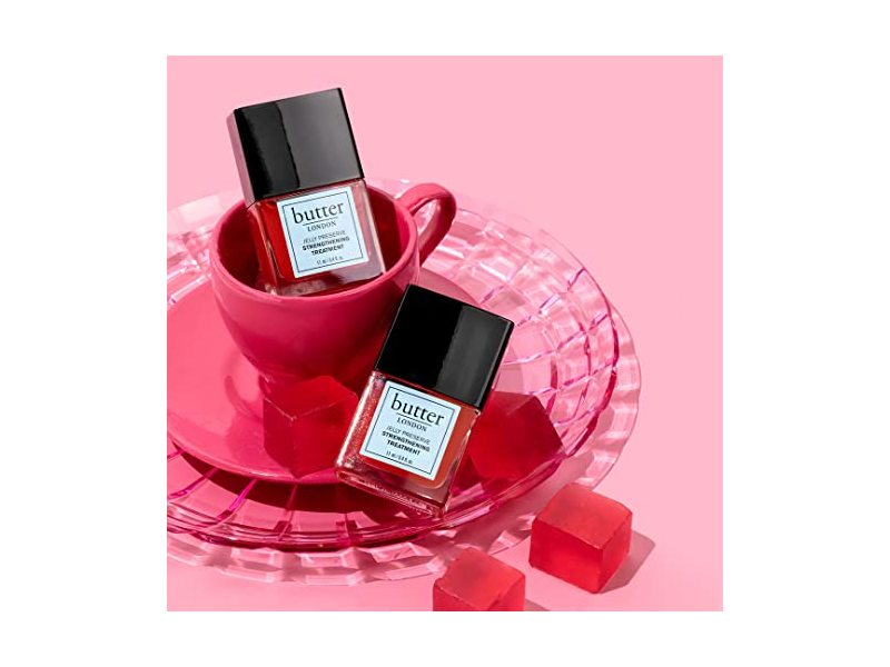 Butter London Jelly Preserve Strengthening Treatment, Strawberry Rhubarb, 0.4 fl oz/11 mL