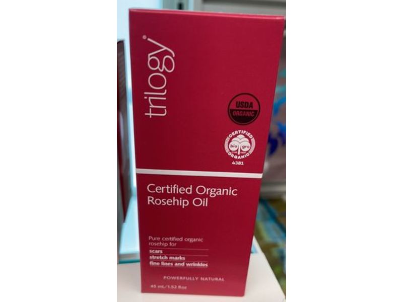 Trilogy Certified Organic Oil, Rosehip, 1.52 fl oz/45 mL
