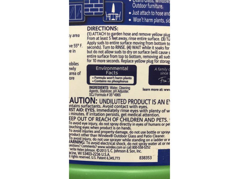 Windex Outdoor Glass & Patio Cleaner, 32 fl oz/946 mL
