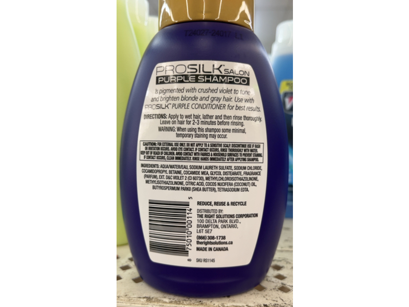 Pro Silk Salon Purple Shampoo, Coconut Oil & Shea Butter, 14 fl oz/414 mL, Pack Of 2