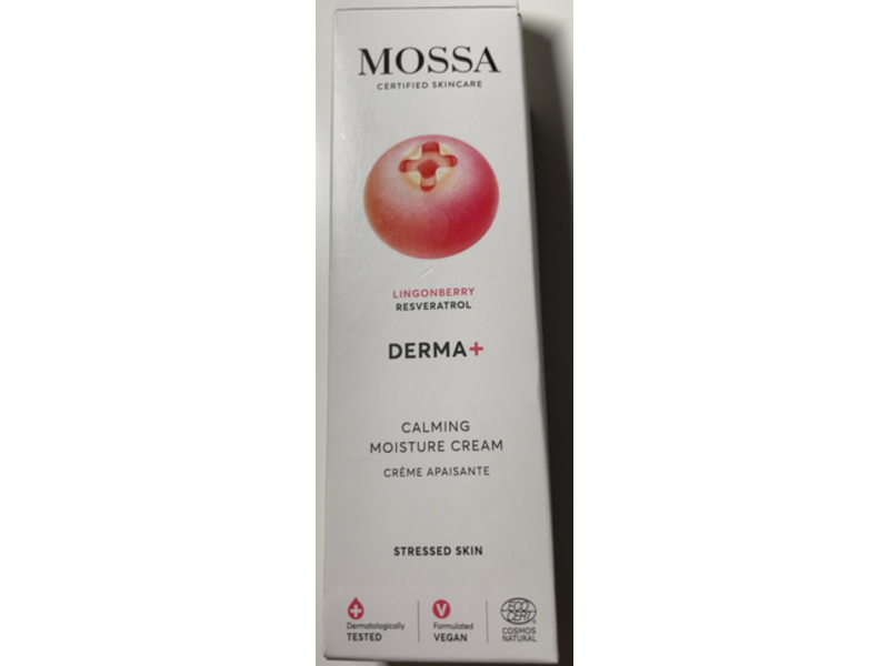 Mossa Derma+ Calming Moisture Cream, Lingonberry Resveratrol, 1.7 fl oz/50 mL