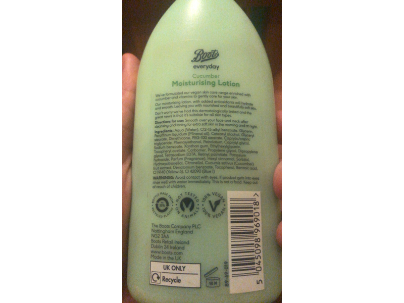 Boots Everyday Moisturizing Lotion, Cucumber, 150 mL
