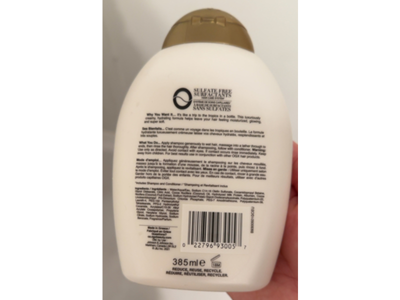 Ogx Nourishing Shampoo, Coconut Milk, 13 fl oz/385 mL