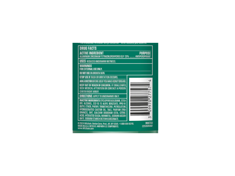 Mitchum Ultimate Antiperspirant & Deodorant, Clean Control, 2.7 oz/76 g