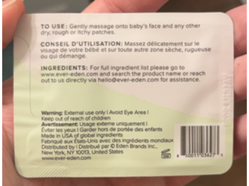 Evereden Nourishing Baby Face Cream, 0.08 fl oz/2.5 mL