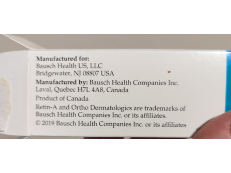 Retin A (tretinoin) 0.05% Cream, 45 g Bausch Health US, LLC (RX)