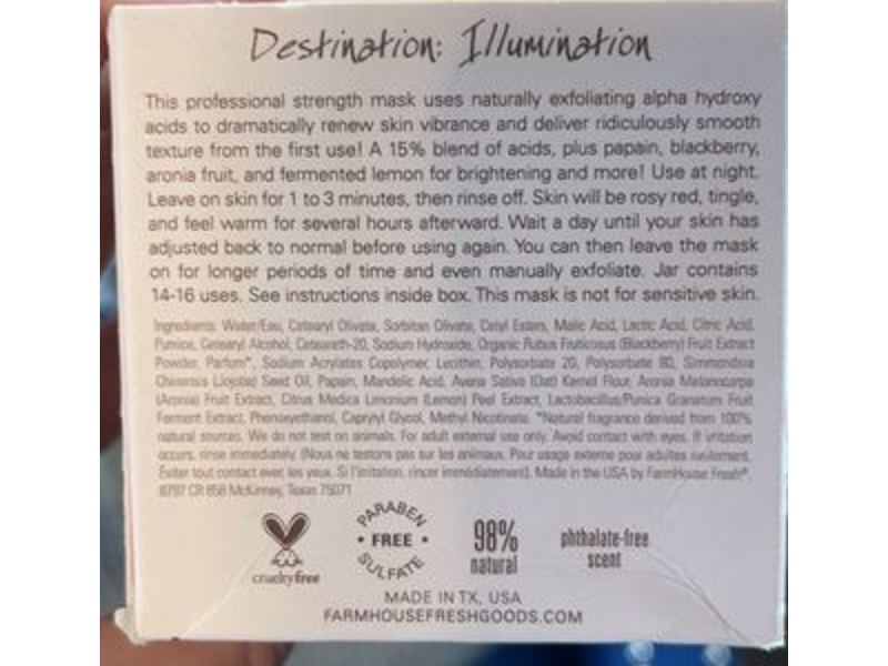 Farmhouse Fresh Illumination Fruit Acid Peel, Blackberry & Papaya, 3.2 fl oz/94.6 mL