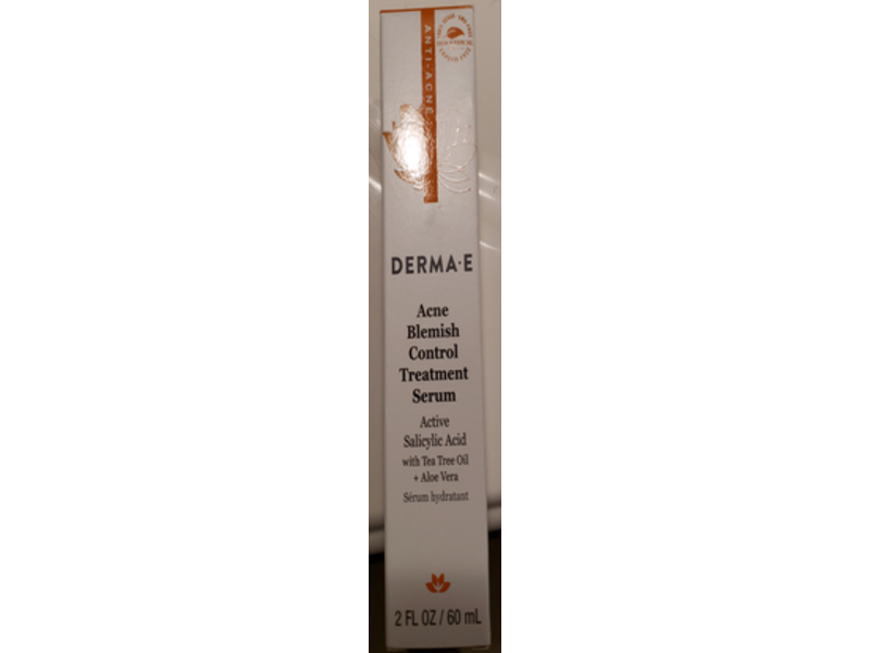 Derma E Acne Blemish Control Treatment Serum, Tea Tree Oil + Aloe Vera, 2 fl oz/60 mL