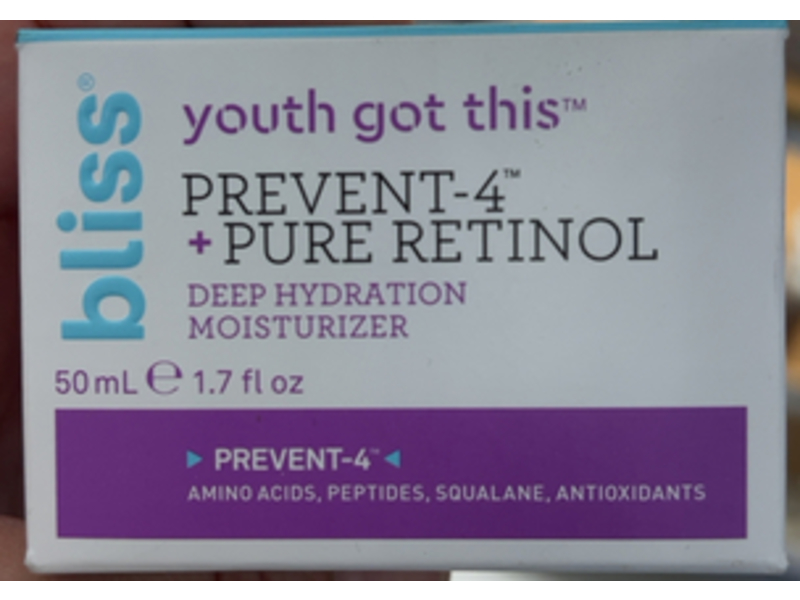 Bliss Youth Got This Prevent-4 + Pure Retinol Deep Hydration Moisturizer, 1.7 fl oz/50 mL