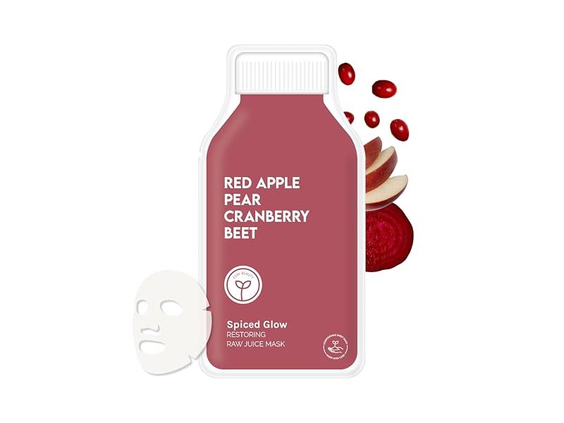 ESW Beauty Spiced Glow Restoring Raw Juice Mask, Red Apple Pear & Cranberry Beet, 0.85 fl oz/24 mL