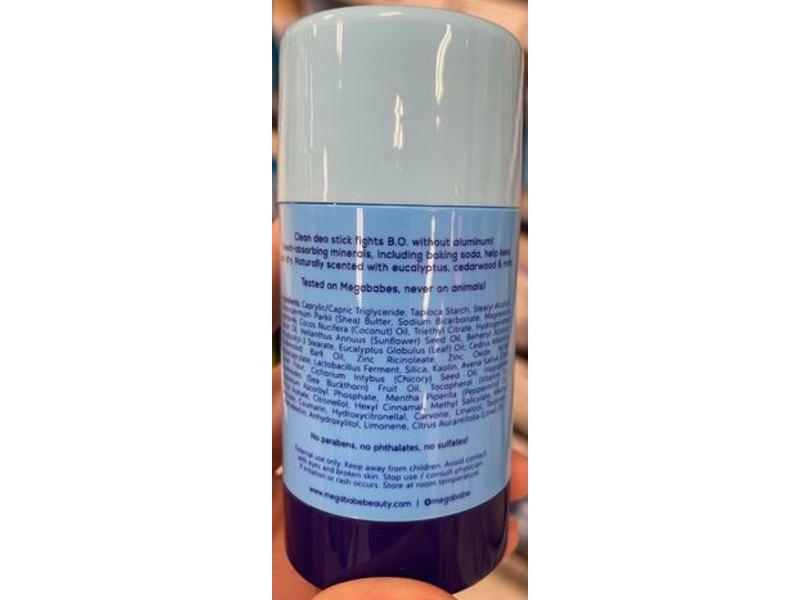 Megababe The Geo Deo Multi-Mineral Daily Deodorant, Baking Soda, Kaolin & Zinc Oxide, 2.6 oz/75 g