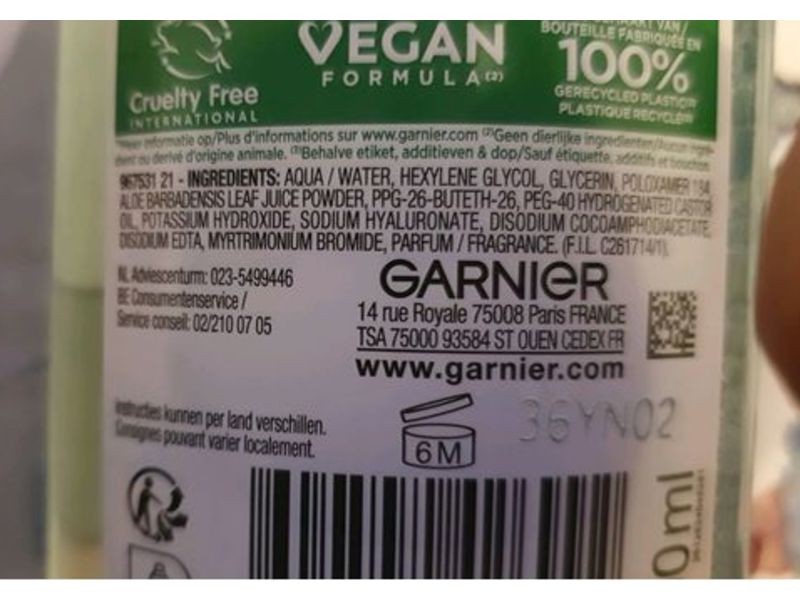 Garnier Skinactive Cleansing Micellar Water, Hyaluronic Acid & Aloe Vera, 400 mL