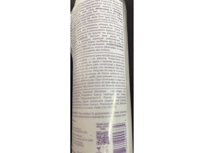 Design Essentials Moisturizing Blow-Dry & Styling Primer, Agave & Lavender, 8 fl oz/236 mL