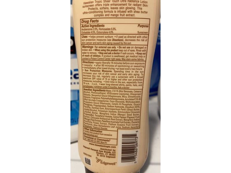 Hawaiian Tropic Sheer Touch Sunscreen Lotion Ultra Radiance, SPF 30, 8 fl oz/236 mL