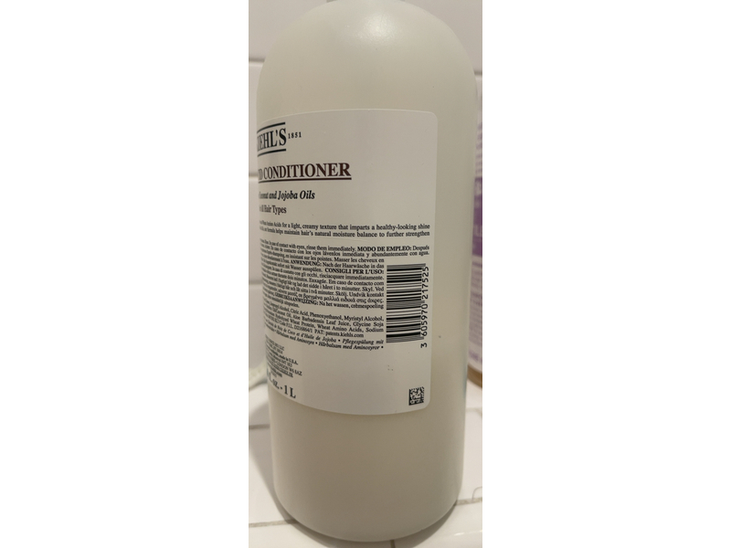 Kiehl's Amino Acid Conditioner, Pure Coconut & Jojoba oil, 33.8 fl oz/1 L