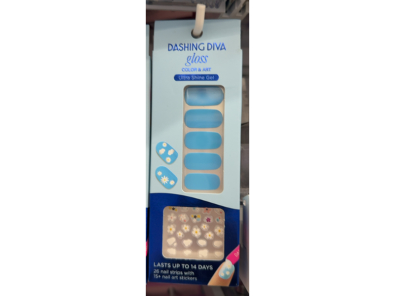 Dashing Diva Gloss Ultra Shine Gel Nail Strips, Blue Skies, 26 Count