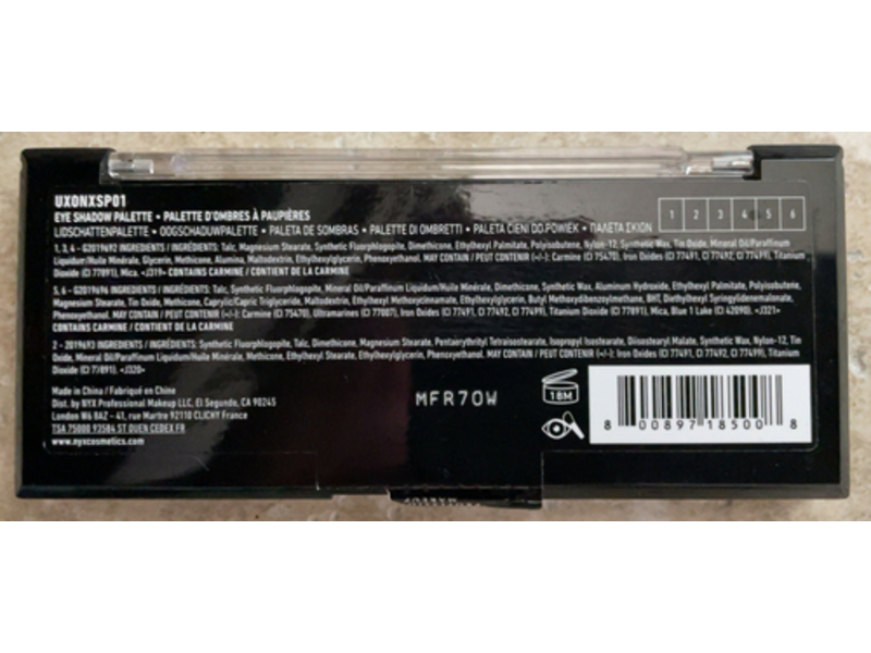 Ulta Beauty XO NYX Professional Makeup 6 Eye Shadow Palette, 0.035 oz/1 g