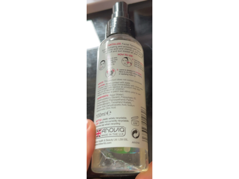 Anovia Tantalize Facial Tanning Mist, Medium, 100 mL