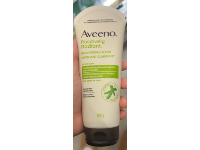Aveeno Positively Radiant Brightening Scrub, Soy Extract, 198 g