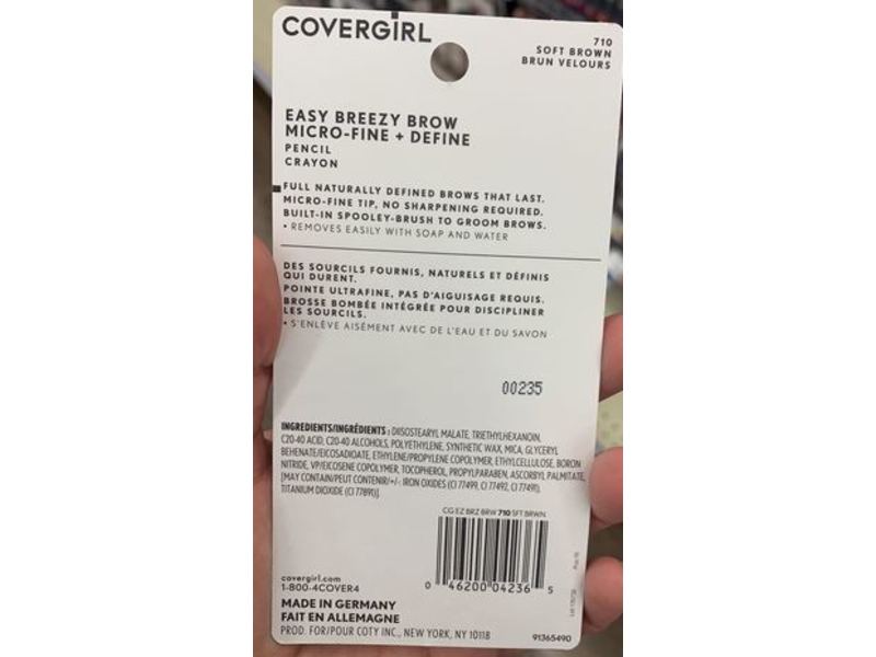 CoverGirl Easy Breezy Brow Micro-Fine Fill + Define Pencil, 710 Soft Brown, 0.003 oz/0.09 g