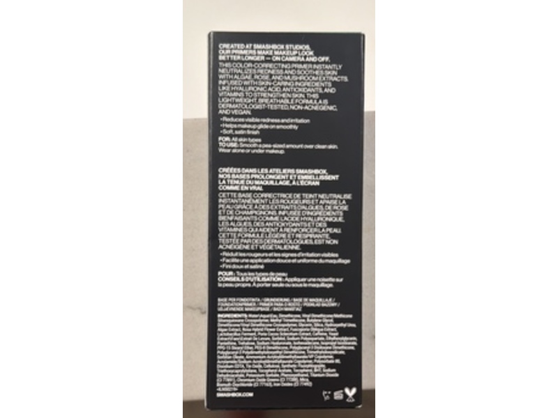 Smashbox Photo Finish Anti-Redness Correct & Soothe Primer, 1 fl oz/30 m