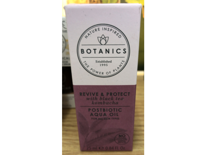 Botanics Revive & Protect Postbiotic Aqua Oil, Black Tea Kombucha, 0.84 fl oz/25 mL
