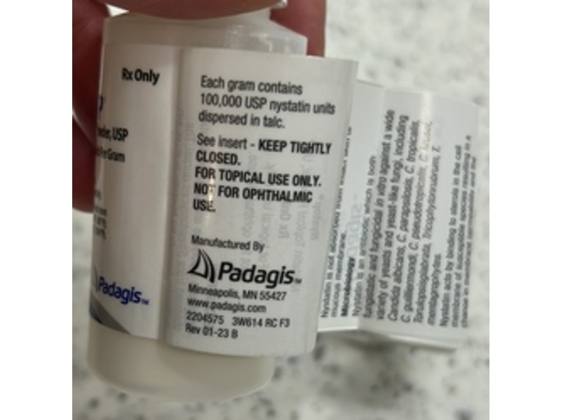 Nystop Nystatin Topical Powder, 100000 units/g, 15 g, Padagis (Rx)