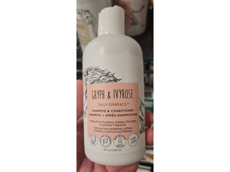 Gryph & Ivyrose Daily Embrace Shampoo & Conditioner, 8 fl oz/240 mL