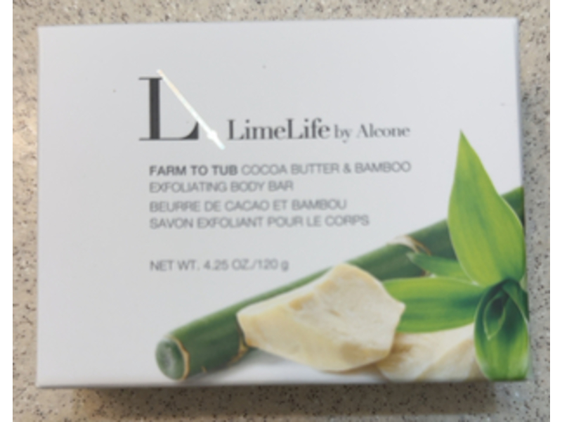 LimeLife By Alcone Farm To Tub Exfoliating Body Bar, Cocoa Butter & Bamboo, 4.25 oz/120 g