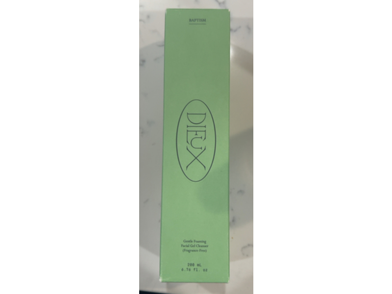 Dieux Baptism Gentle Foaming Facial Gel Cleanser, 6.76 fl oz/200 mL